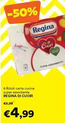 Regina - 6 Rotoli Carta Cucina Super Assorbente