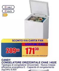 Candy - Congelatore Orizzontale CHAE 1452E