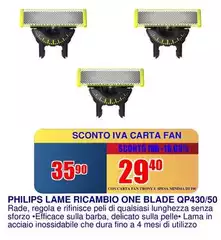 Philips - Lame Ricambio One Blade QP430/50
