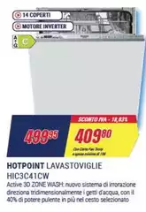 Hotpoint - Lavastoviglie HIC3C41CW Hotpoint - Lavastoviglie HIC3C41CW