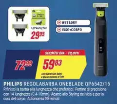 Philips - Regolabarba Oneblade QP6542/15