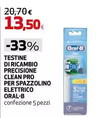 Oral b - Testine Di Ricambio Precisione Clean Pro Per Spazzolino Elettrico