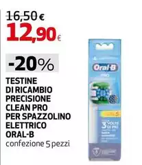 Oral b - Testine Di Ricambio Precisione Clean Pro Per Spazzolino Elettrico