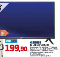 Hisense - Tv Led 40" 40A49Q