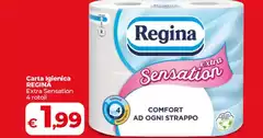 Regina - Carta Igienica Extra Sensation 4 Rotoli Regina - Carta Igienica Extra Sensation 4 Rotoli