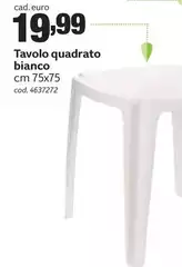 Tavolo Quadrato Bianco