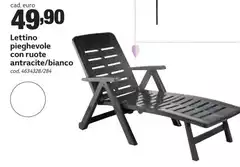 Lettino Pieghevole Con Ruote Antracite/bianco Lettino Pieghevole Con Ruote Antracite/bianco