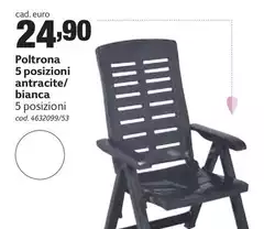 Poltrona 5 Posizioni Antracite/bianca Poltrona 5 Posizioni Antracite/bianca