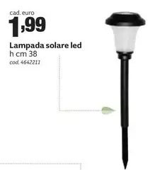 Lampada Solare Led H Cm 38