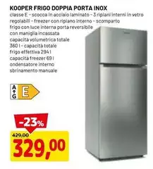 Kooper - Frigo Doppia Porta Inox