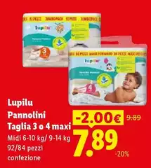Lupilu - Pannolini Taglia 3 O 4 Maxi Lupilu - Pannolini Taglia 3 O 4 Maxi