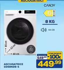 Candy - Asciugatrice GDSA8N2B-S