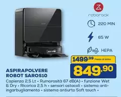 Roborock - Aspirapolvere Robot Saros10