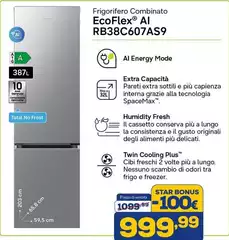 Samsung - Frigorifero Combinato EcoFlex AI RB38C607AS9