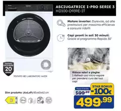 Hoover - Asciugatrice I-pro Serie 3 Hd100-d939e-it