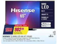 Hisense - Tv Mini Led 4k 65 65u80