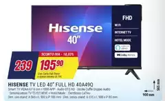 Hisense - Tv Led 40" Full Hd 40a490