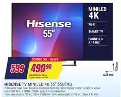 Hisense - Tv Miniled 4k 55" 55U7Q