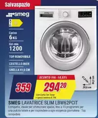 Smeg - Lavatrice Slim LBW62PCIT