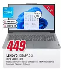 Lenovo - Ideapad 3 82X700K6IX Lenovo - Ideapad 3 82X700K6IX