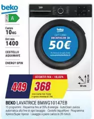 Beko - Lavatrice Bmwg10147eb