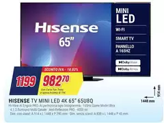 Hisense - Tv Mini Led 4k 65" 65U8Q