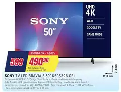 Sony - Tv Led Bravia 3 50" K50S39B.CEI