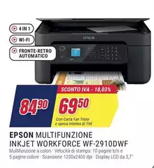 Epson - Multifunzione Inkjet Workforce WF-2910DWF Epson - Multifunzione Inkjet Workforce WF-2910DWF