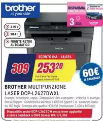 Brother - Multifunzione Laser DCP-L2627DWXL Brother - Multifunzione Laser DCP-L2627DWXL