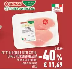 Conad - Petto Di Pollo A Fette Sottili Percorso Qualità