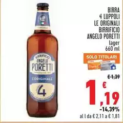 Angelo poretti - Birra 4 Luppoli Le Originali Birrificio