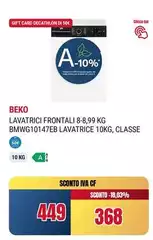 Beko - Lavatrice Frontal 8-8,99 Kg Bmww610147eb Lavatrice 10kg, Classe