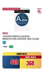Beko - Lavatrice Frontal Bmwg10147eb Lavatrice 10kg, Classe