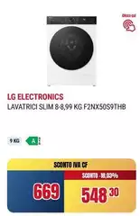 LG - F2NX50S9THB Lavatrice Slim 8+8.99 Kg WW Nero