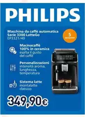 Philips - Macchina Da Caffè Automatica Serie 3300 latteGo EP3321/40