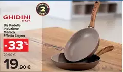 Bis Padelle Induzione Manico Effetto Legno Bis Padelle Induzione Manico Effetto Legno