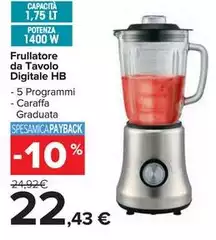 HB - Frullatore Da Tavolo Digitale HB - Frullatore Da Tavolo Digitale