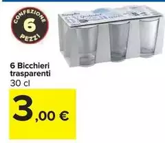 6 Bicchieri Trasparenti 6 Bicchieri Trasparenti