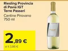Terre passeri - Riesling Provincia Di Pavia IGT