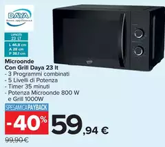 Daya - Microonde Con Grill 23 It