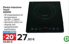 Piastra Induzione Touch 2000w