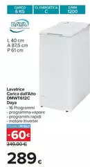 Daya - Lavatrice Carica dall'alto DMVWT612C