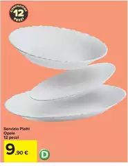 Servizio Piatti Opale 12 Pezzi