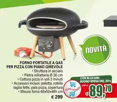 Forno Portatile A Gas Per Pizza Con Piano Girevole