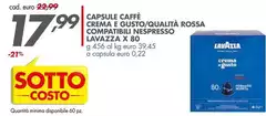 Lavazza - Capsule Caffè Crema E Gusto/Qualità Rossa Compatibili Nespresso