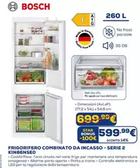 Bosch - Frigorifero Combinato Da Incasso - Serie 2 KIN86NSE0 