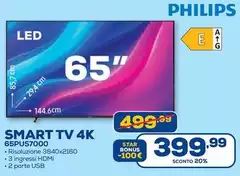 Philips - Smart Tv 4k 65pus7000