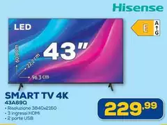 Hisense - Smart Tv 4k 43a69q