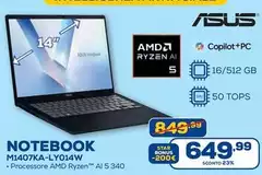 Asus - Notebook M1407KA-LYO14W