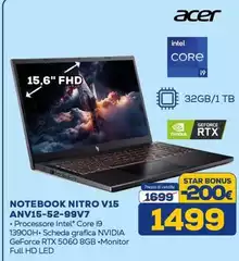 Acer - Notebook Nitro V15 AN15-52-99V7